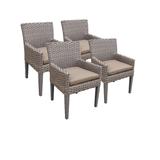 4 Oasis Dining Chairs w/ Arms in Wheat - TK Classics Tkc297B-Dc-2X-C-Wheat