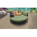 Barbados Circular Sun Bed - Outdoor Wicker Patio Furniture in Cilantro - TK Classics Barbados-Sun-Bed-Cilantro