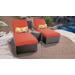 Barbados Chaise Set of 2 Outdoor Wicker Patio Furniture w/ Side Table in Tangerine - TK Classics Barbados-2X-St-Tangerine