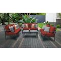 Lexington 7 Piece Outdoor Aluminum Patio Furniture Set 07e in Terracotta - TK Classics Lexington-07E-Terracotta