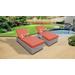 Monterey Chaise Set of 2 Outdoor Wicker Patio Furniture w/ Side Table in Tangerine - TK Classics Monterey-2X-St-Tangerine