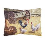 Caroline's Treasures BDBA0339PW1216 Rooster and Hens Chickens in The Barn Fabric Decorative Pillow, screenshot. Pillows directory of Bedding.