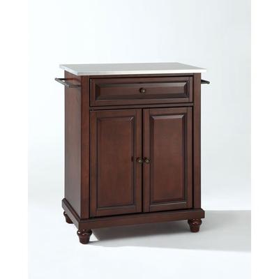 Crosley Furniture Cambridge Cuisine Kitchen Island with Stainless Steel Top - Vintage Mahogany