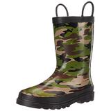 Western Chief Boys Waterproof Printed Rain Boot with Easy Pull On Handles, Camo, 7 M US Toddler screenshot. Shoes directory of Babies & Kids.
