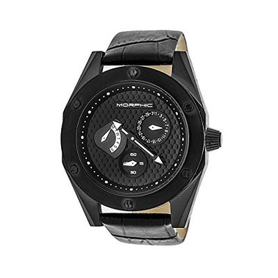 Morphic Men's M46 Series Black Leather Watch