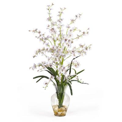 Nearly Natural 1073-WH Dancing Lady Liquid Illusion Silk Flower Arrangement, White