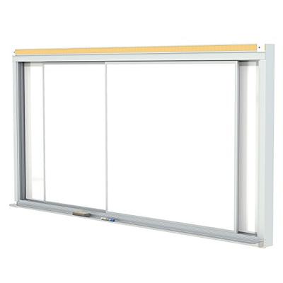 Ghent 4" x 6" Horizontal Sliding Panel Unit Porcelain Magnetic 28 gauge Whiteboard - Made in the USA