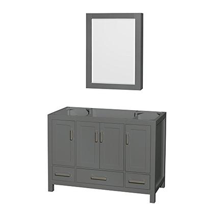 Wyndham Collection Sheffield 48 inch Single Bathroom Vanity in Dark Gray, No Countertop, No Sink, an