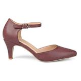 Brinley Co. Womens Faux Leather Comfort Sole D'Orsay Ankle Strap Almond Toe Heels Wine, 9 Regular US screenshot. Shoes directory of Clothing & Accessories.