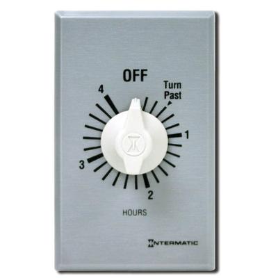 Intermatic FF34H 4-Hour Spring Loaded Wall Timer, Brushed Metal