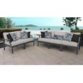 Lexington 5 Piece Outdoor Aluminum Patio Furniture Set 05a in Beige - TK Classics Lexington-05A-Beige