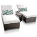 Classic Chaise Set of 2 Outdoor Wicker Patio Furniture w/ Side Table in Sail White - TK Classics Classic-2X-St-White