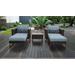 Amalfi 5 Piece Outdoor Wicker Patio Furniture Set 05b in Spa - TK Classics Amalfi-05B-Brn-Spa