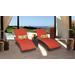 Belle Curved Chaise Set of 2 Outdoor Wicker Patio Furniture w/ Side Table in Tangerine - TK Classics Belle-Curved-Chaise-2X-St-Tangerine