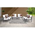 Lexington 6 Piece Outdoor Aluminum Patio Furniture Set 06w in White - TK Classics Lexington-06W-White