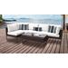Amalfi 6 Piece Outdoor Wicker Patio Furniture Set 06q in Sail White - TK Classics Amalfi-06Q-Brn-White