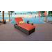 Belle Chaise Outdoor Wicker Patio Furniture w/ Side Table in Tangerine - TK Classics Belle-1X-St-Tangerine