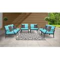 Lexington 6 Piece Outdoor Aluminum Patio Furniture Set 06w in Aruba - TK Classics Lexington-06W-Aruba