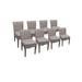 8 Florence Armless Dining Chairs in Grey - TK Classics Florence-Tkc290B-Adc-4X-C