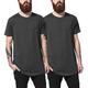 Urban Classics Herren Shaped Long Tee 2-Pack T-Shirt, charcoal/charcoal, XXL