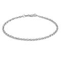 CARISSIMA Gold Women's 9 ct White Gold Hollow 2.1 mm Diamond Cut Prince of Wales Chain Bracelet of Length 18 cm/7 Inch