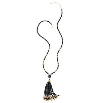 Women's Nightfall Tassel Necklace, Black N/A