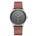 PAUL HEWITT Breakwater Line Iron Grey - Men's Stainless Steel Watch with Mid Brown Leather Bracelet, Grey Dial