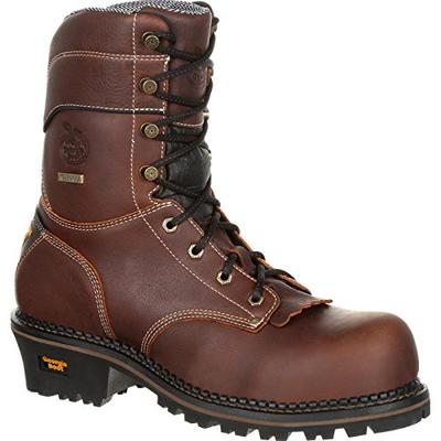 Georgia Boot AMP LT Logger Composite Toe Waterproof Work Boot Brown