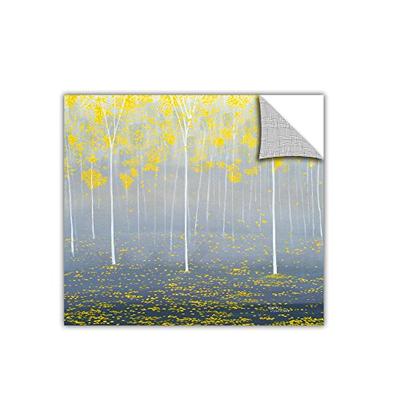 ArtWall Herb Dickinson 'Yellow Forest 2' Removable Graphic Wall Art, 36 by 36-Inch