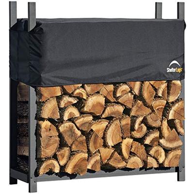 ShelterLogic 4' Ultra-Duty Firewood Rack-in-a-Box Wood Storage with Premium Steel Frame and Adjustab