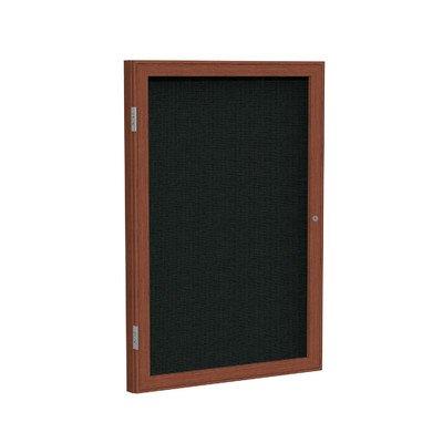 1 Door Enclosed Bulletin Board Frame Finish: Walnut, Surface Color: Black, Size: 2' H x 1'6" W