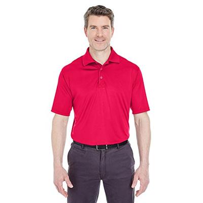 UltraClub mens Cool & Dry Sport Performance Interlock Polo(8425)-RED-5XL