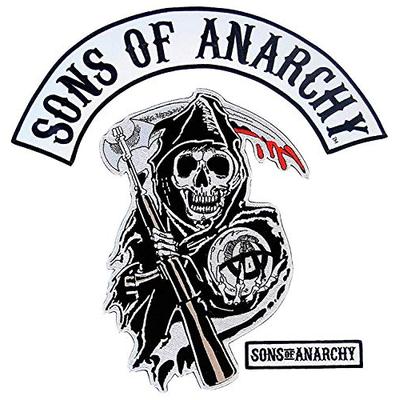 Sons of Anarchy Text and Arched Reaper Logo Kids Patch Set