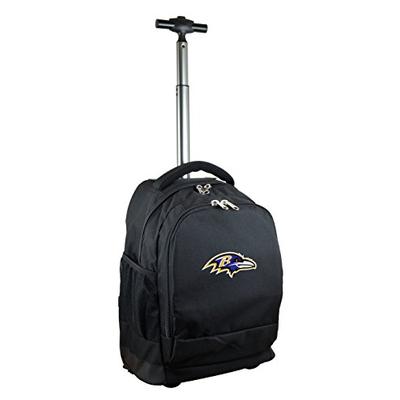 NFL Baltimore Ravens Expedition Wheeled Backpack, 19-inches, Black