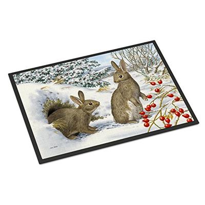 Caroline's Treasures ASA2181JMAT Winter Rabbits Indoor or Outdoor Mat 24x36, 24H X 36W, Multicolor