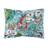 Caroline's Treasures 8964PW1216 Watery Shrimp, Crabs and Oysters Fabric Decorative Pillow, 12H x16W, screenshot. Pillows directory of Bedding.
