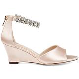 Brinley Co. Womens Jeweled Open-Toe Wedge Cream, 6 Regular US screenshot. Shoes directory of Clothing & Accessories.