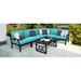 Madison 7 Piece Sectional Seating Group w/ Cushions Metal in Black kathy ireland Homes & Gardens by TK Classics | 33 H x 33.6 W x 33.6 D in | Outdoor Furniture | Wayfair