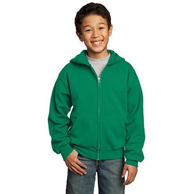Port & Company Boys' Full Zip Hooded Sweatshirt S Kelly