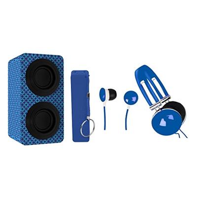 NAXA Electronics NAS-3061A Portable Bluetooth Stereo Speaker Entertainment Pack with Headphones, Ear