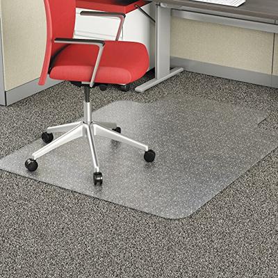 Alera ALEMAT4553CFPL Studded Chair Mat for Flat Pile Carpet, 45" x 53", with Lip, Clear