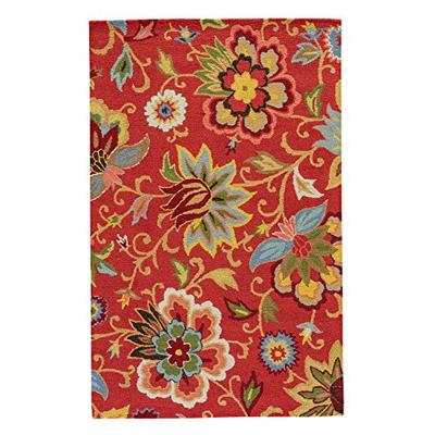 Jaipur Living Zamora Hand-Tufted Floral & Leaves Red Area Rug (3'6" X 5'6")