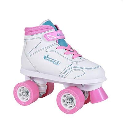 Chicago Girls Sidewalk Roller Skate - White Youth Quad Skates - Size 1