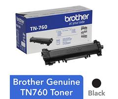 Brother Genuine High Yield Toner Cartridge, TN760, Replacement Black Toner, Page Yield Up To 3,000 P