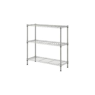 Lorell Light-Duty Wire Shelving - 3 Tier(s) - 36" Height x 36" Width x 14" Depth - Floor - Silver -