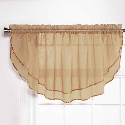 Stylemaster Elegance Sheer Voile 60" X 24" | Ascot Valance Bisque