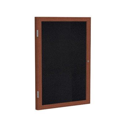 1 Door Enclosed Bulletin Board Frame Finish: Walnut, Surface Color: Black, Size: 3' H x 2' W