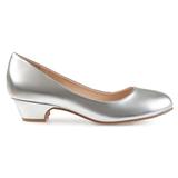 Brinley Co. Womens Soren Classic Faux Leather Comfort-Sole Heels Silver, 8 Regular US screenshot. Shoes directory of Clothing & Accessories.