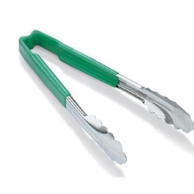 Vollrath 4781270 Kool-Touch One-Piece Tong, Stainless Steel, 12", Green