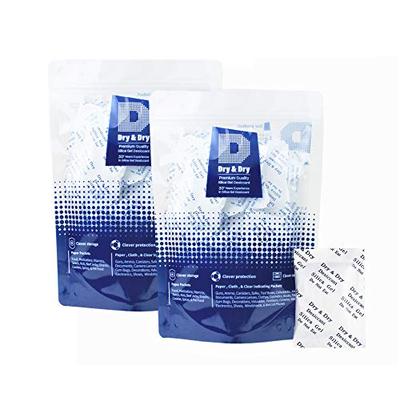 Dry & Dry 5 Gram [100 Pack] Premium Silica Gel Packets Desiccant Dehumidifiers - Rechargeable Paper(